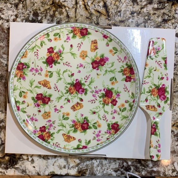 Royal Albert SOC Spring Chintz Cake Plate & Server, NIB, beautiful piece - Picture 6 of 14